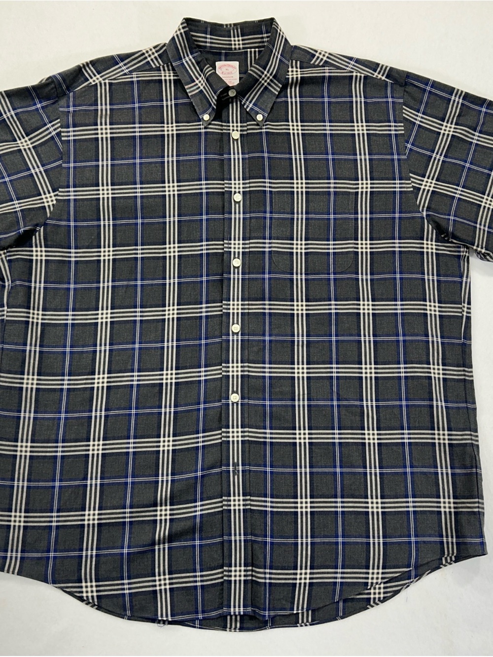 Brooks Brothers Madison XL Non-Iron Supima Cotton Plaid Button Shirt Blue
